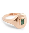 SHAY SHAY ROSE GOLD AND EMERALD NEW MODERN PINKY RING,14869001