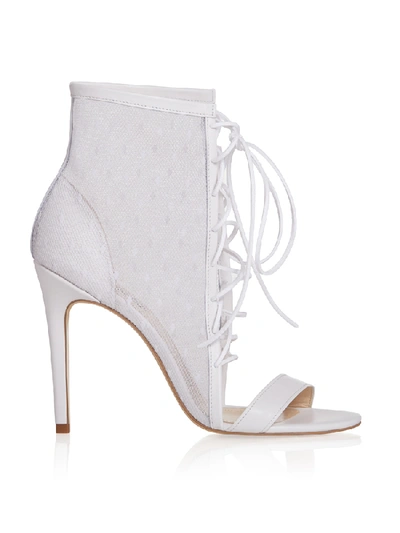 Smiling Shoes Clemence Sandals In White Tulle