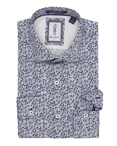 Robert Graham Nibley Floral Tailored Fit Dress Shirt In Blue