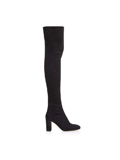 Smiling Shoes The Comfy Boots In Black Stretch Suede