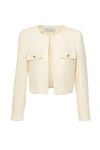SAVA COUTURE COLLARLESS CROPPED JACKET