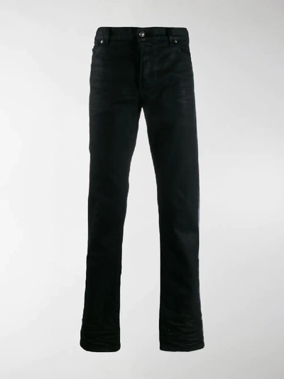 Balmain Distressed Jeans In Black