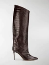 ALEXANDRE VAUTHIER CROCO HIGH BOOTY BOOTS,14331127