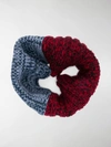 Colville Colour-block Knit Snood In Red