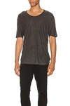 ALEXANDER WANG T T BY ALEXANDER WANG LOW NECK TEE IN CHARCOAL,TBBY-MS12