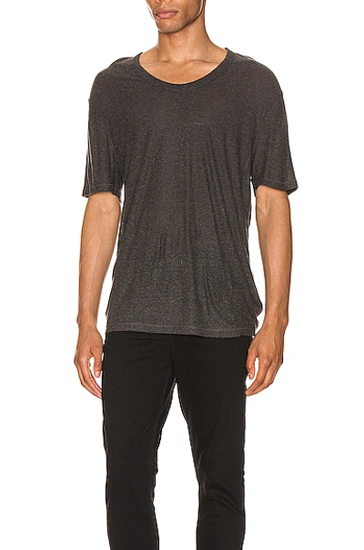 Alexander Wang T T By Alexander Wang Low Neck Tee In Charcoal