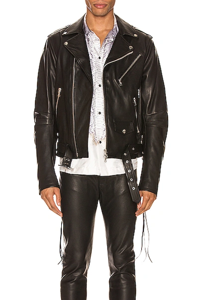 Amiri Men's Leather Oversized Biker Jacket In Black