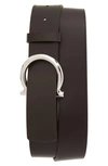 Ferragamo Leather Belt In Hickory