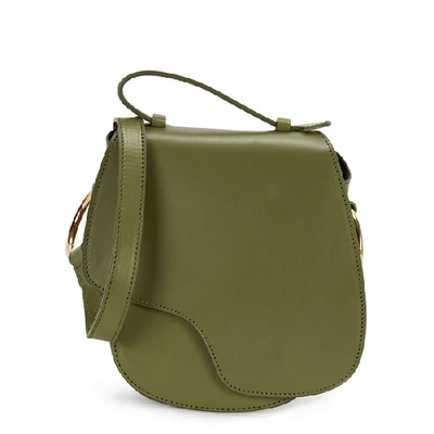 Atp Atelier Carrara Olive Leather Saddle Bag In Green