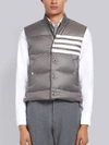 Thom Browne Downfilled Sleeveless 4-bar Vest In Grey