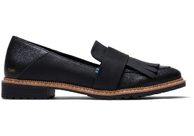 Toms Schuhe Schwarze Leder Mallory Loafer Für Damen - Grösse 37 In Black