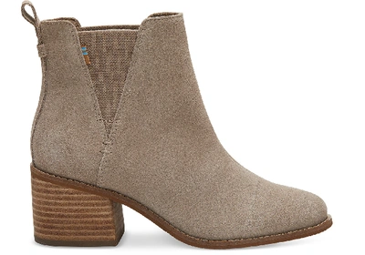 Toms Taupefarbene Suede Esme Kurze Stiefel Für Damen - Grösse 43.5