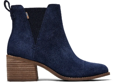 Toms Schuhe Blaue Suede Esme Stiefeletten Für Damen - Grösse 42