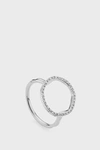 Monica Vinader Diamond And Sterling Silver Riva Circle Ring In Silver