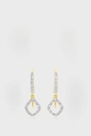 Monica Vinader Diamond And 18k Yellow Gold Vermeil Riva Mini Kite Drop Earrings In Gold Plate