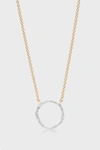 Monica Vinader Diamond And 18k Yellow Gold Vermeil Riva Circle Necklace In Gold Plate