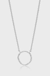 Monica Vinader Riva Circle Sterling Silver And Diamond Necklace In Silver