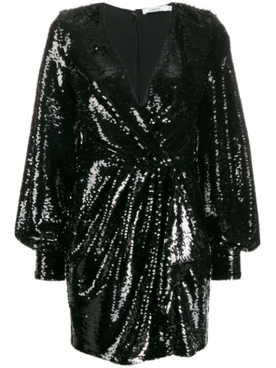 Amen V-neck Sequined Mini Dress - 黑色 In Black