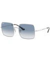Ray Ban Ray-ban Oversized Square Frame Sunglasses In Silver/clear Gradient Blue