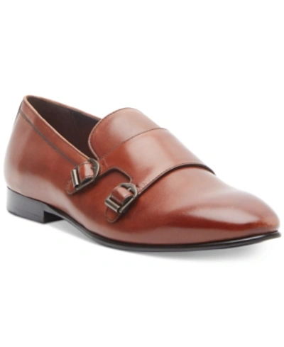 Tallia Men's Emmanuele Double-monk Loafers Men's Shoes In Cognac