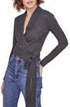 ASTR CELESTE SIDE TIE CROP WRAP SWEATER,ACT15587