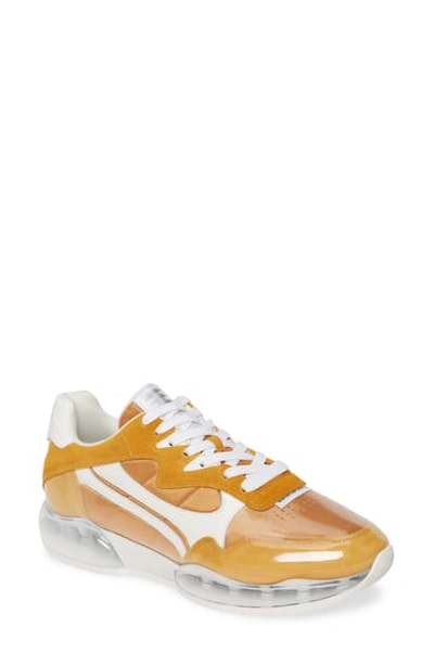 Alexander Wang Stadium Two-tone Suede, Mesh And Rubber Sneakers In Yellow