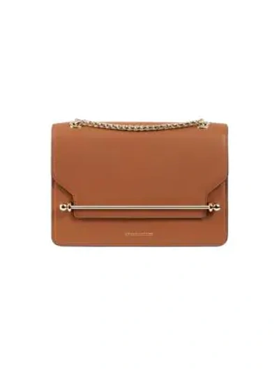 Strathberry East/west Leather Shoulder Bag In Tan