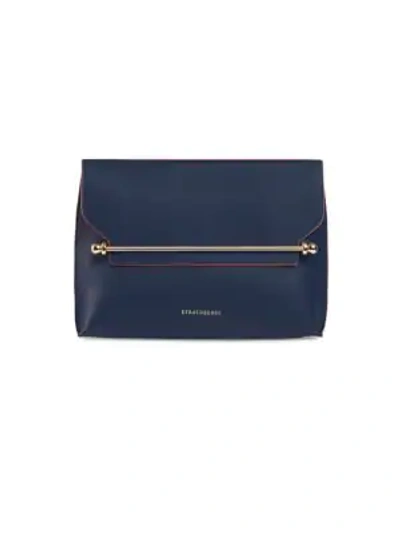 Strathberry East/west Stylist Leather Crossbody Bag In Navy