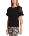 VINCE CAMUTO FITTED FLUTTER SLEEVE BLOUSE