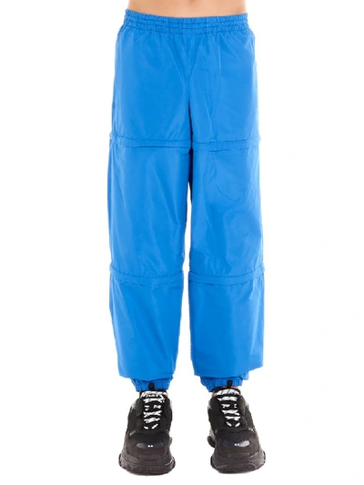 Balenciaga Layered Zipper Tracksuit Pants In Blue