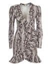 MSGM DRESS WITH LONG SLEEVES AND PYTHON PRINT,11030796