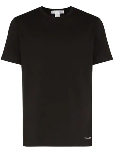 Comme Des Garçons Shirt Slim-fit Logo-print Mélange Cotton-jersey T-shirt In Black