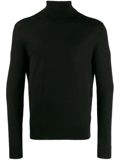 Ermenegildo Zegna Roll Neck Wool Sweater In Black