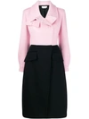 ALEXANDER MCQUEEN ALEXANDER MCQUEEN BI-COLOUR ASYMMETRIC FASTENING COAT - 黑色