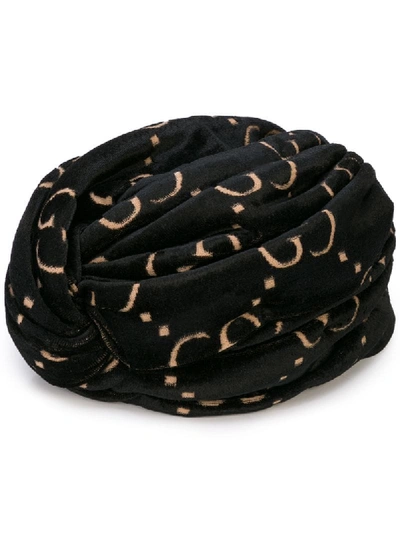 Gucci Double G Printed Turban - 黑色 In Black
