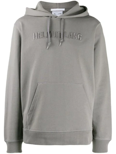 Helmut Lang Raised Embroidery Standard Hoodie In Grey