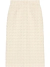 GUCCI HOUNDSTOOTH TWEED SKIRT