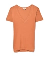 ALEX MILL Laundered Cotton V-Neck Tee in Cinnamon