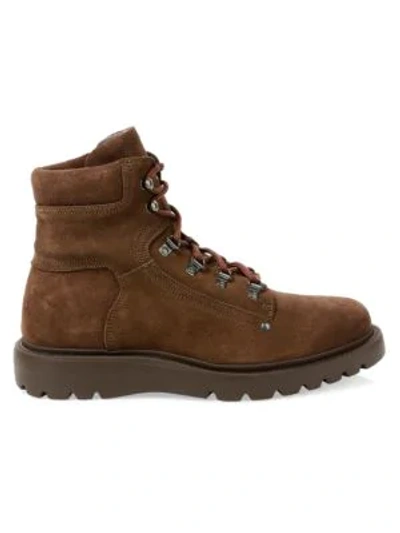 Aquatalia Christopher Suede Hiking Boots In Brown