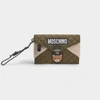 MOSCHINO Teddy Clutch in Green Nylon and Beige Shearling