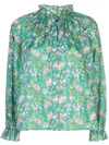 CYNTHIA ROWLEY FLORAL COTTON WATERFALL TOP