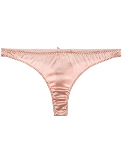 Fleur Du Mal Tie-detail Thong In Tan