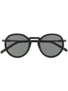 Hublot Eyewear Thick Round Frame Sunglasses In 黑色