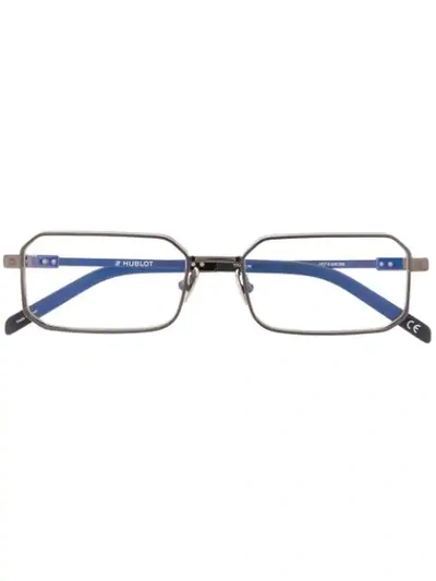 Hublot Eyewear Thin Rectangular Frame Glasses In Black