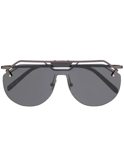 Hublot Eyewear Shield Sunglasses In 黑色