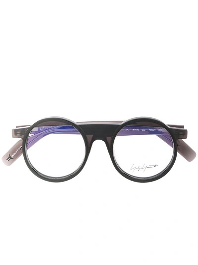 Yohji Yamamoto Round Frame Glasses - Black In 黑色