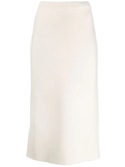 Alessandra Rich Wool-blend Tweed Midi Skirt In White