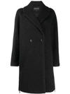 EA7 EA7 EMPORIO ARMANI SINGLE-BREASTED COAT - 黑色