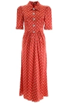 ALESSANDRA RICH CRYSTAL BUTTON DRESS WITH POLKA DOTS,11033304