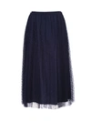 Red Valentino Redvalentino Tulle Pleated Midi Skirt In Blu